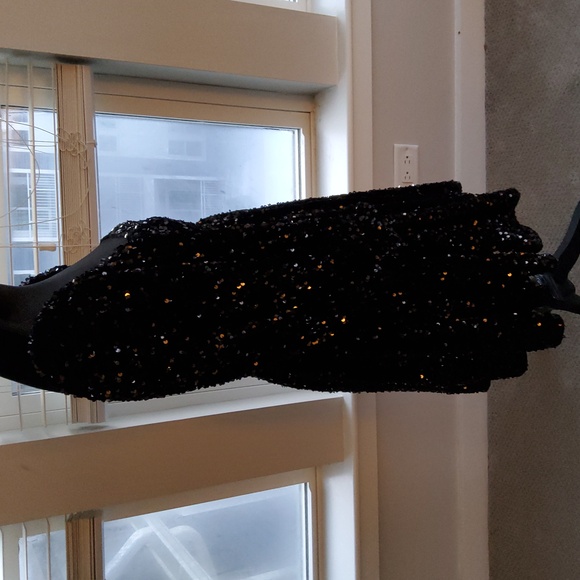 Selkie Black Sequin Puff Dress - Picture 6 of 16